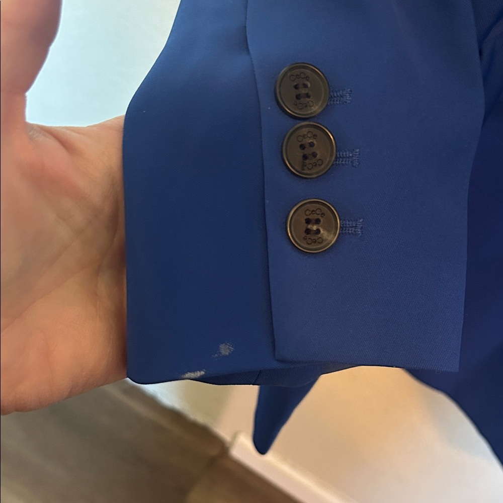 CeCe Cobalt Blue Double-Breasted Blazer - Picture 5 of 6